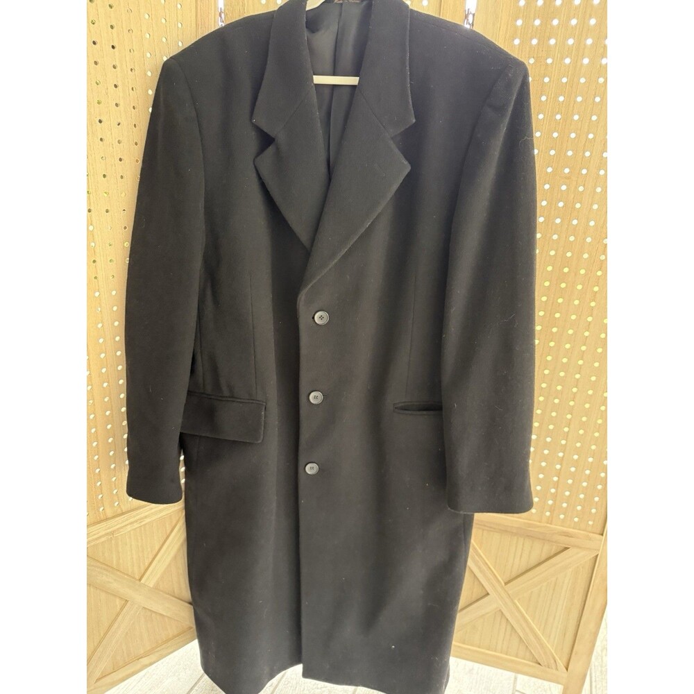 GGG Clothes Overcoat Mens 44L Long Charcoal Italian Wool Cashmere Coat Classic
